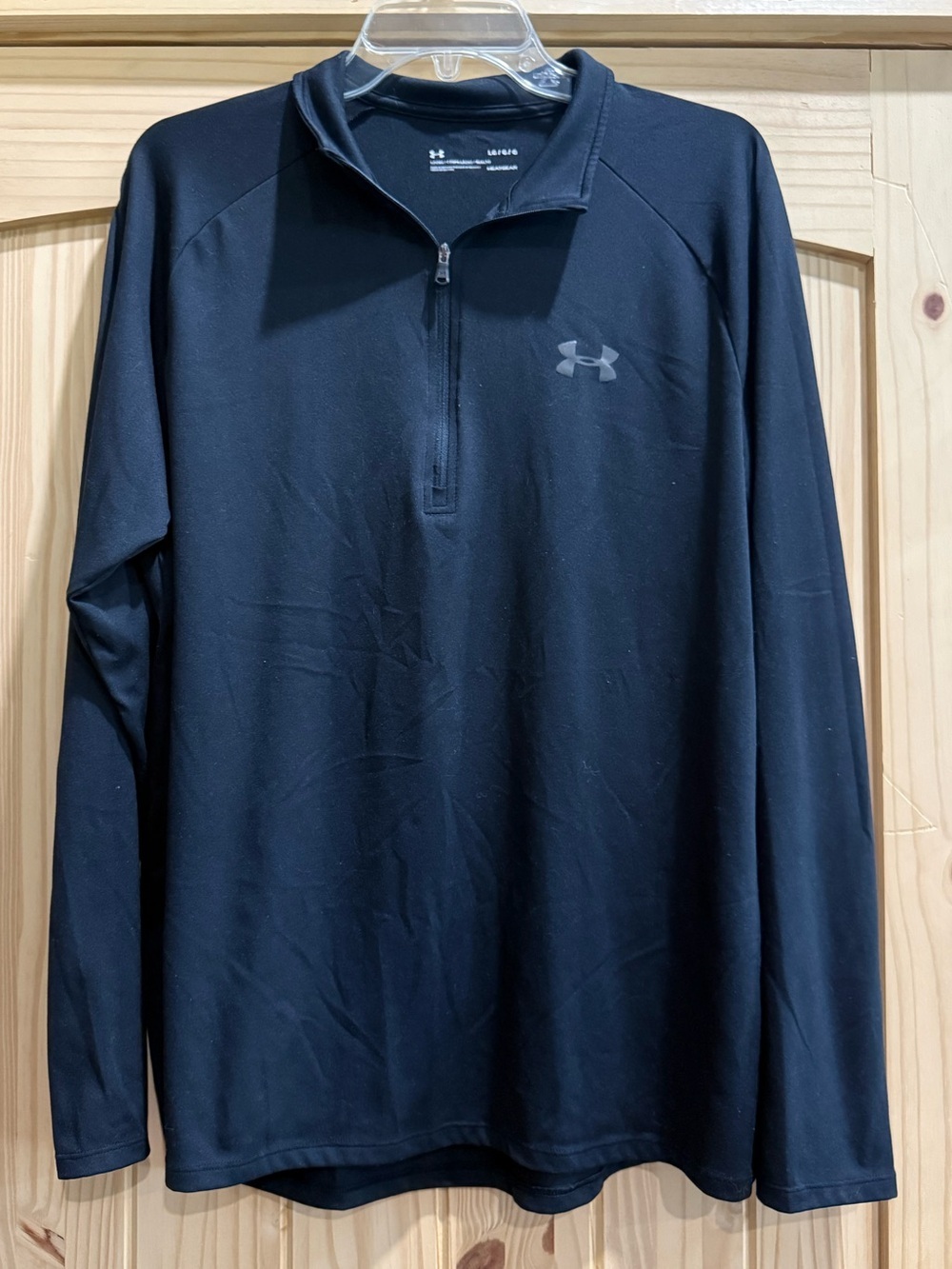 Under Armour Mens HeatGear Tech 2.0 Quarter Zip Long Sleeve Pullover Black Large